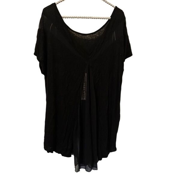 Dantelle Tunic Women 1x Sheer cut out Black Rayon linen boho whimsigoth goth NWT - Picture 4 of 13